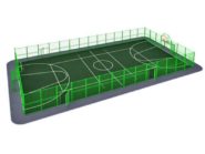 На фото Универсальная спортивная площадка УСП-1.1 - 2 из раздела Универсальные спортивные площадки сайта производителя в Санкт-Петербурге - Dgorodki.ru