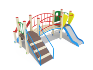 На фото Игровой комплекс с горкой ПДИ 1.06 - 1 из раздела Игровые комплексы 2-7 лет сайта производителя в Санкт-Петербурге - Dgorodki.ru