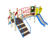 На фото Игровой комплекс с горкой ПДИ 1.06 - 2 из раздела Игровые комплексы 2-7 лет сайта производителя в Санкт-Петербурге - Dgorodki.ru