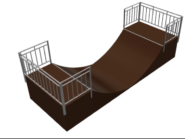 На фото СП-62 Халф-пайп (Half-pipe 1.1 m) - 1 из раздела Оборудование для скейтпарков сайта производителя в Санкт-Петербурге - Dgorodki.ru
