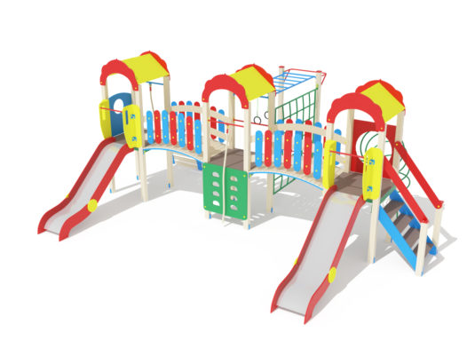 На фото Игровой комплекс ПДИ 2.19 из раздела Игровые комплексы 3-12 лет сайта производителя в Санкт-Петербурге - Dgorodki.ru