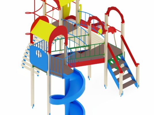 На фото Игровой комплекс ПДИ 2.22 из раздела Игровые комплексы 3-12 лет сайта производителя в Санкт-Петербурге - Dgorodki.ru