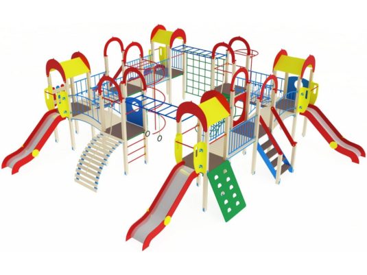 На фото Игровой комплекс ПДИ 2.34 из раздела Игровые комплексы 3-12 лет сайта производителя в Санкт-Петербурге - Dgorodki.ru