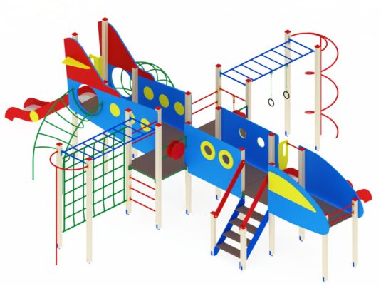 На фото Игровой комплекс ПДИ 2.48 из раздела Игровые комплексы 3-12 лет сайта производителя в Санкт-Петербурге - Dgorodki.ru