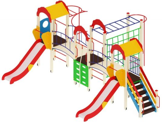 На фото Игровой комплекс ПДИ 2.18 из раздела Игровые комплексы 3-12 лет сайта производителя в Санкт-Петербурге - Dgorodki.ru