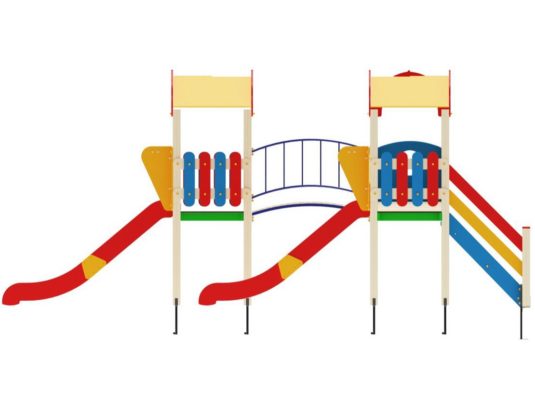 На фото Игровой комплекс ПДИ 2.231 из раздела Игровые комплексы 3-12 лет сайта производителя в Санкт-Петербурге - Dgorodki.ru