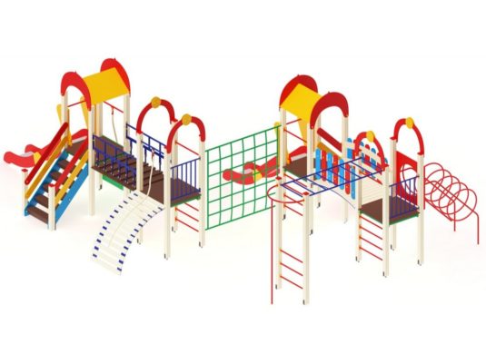 На фото Игровой комплекс ПДИ 2.25 из раздела Игровые комплексы 3-12 лет сайта производителя в Санкт-Петербурге - Dgorodki.ru