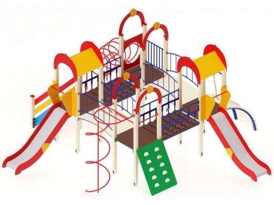 На фото Игровой комплекс ПДИ 2.28 из раздела Игровые комплексы 3-12 лет сайта производителя в Санкт-Петербурге - Dgorodki.ru