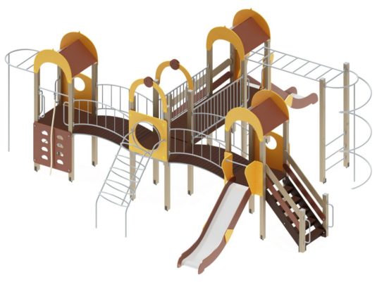 На фото Игровой комплекс ПДИ 2.30 из раздела Игровые комплексы 3-12 лет сайта производителя в Санкт-Петербурге - Dgorodki.ru