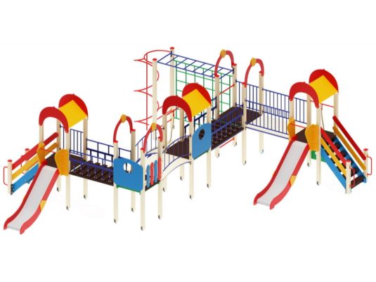На фото Игровой комплекс ПДИ 2.32 из раздела Игровые комплексы 3-12 лет сайта производителя в Санкт-Петербурге - Dgorodki.ru