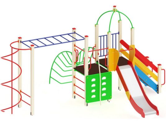 На фото Игровой комплекс ПДИ 2.38 из раздела Игровые комплексы 3-12 лет сайта производителя в Санкт-Петербурге - Dgorodki.ru