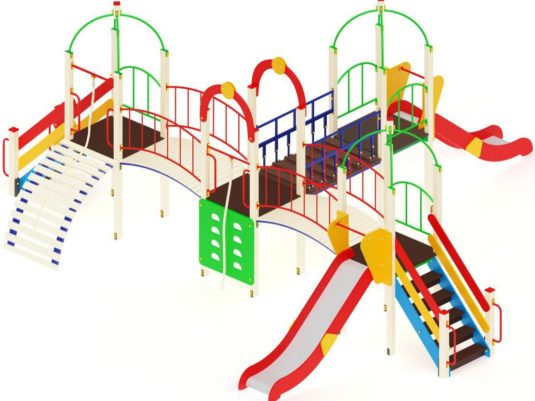 На фото Игровой комплекс ПДИ 2.44 из раздела Игровые комплексы 3-12 лет сайта производителя в Санкт-Петербурге - Dgorodki.ru
