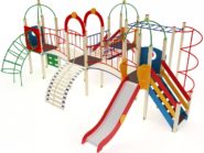 На фото Игровой комплекс ПДИ 2.45 - 2 из раздела Игровые комплексы 3-12 лет сайта производителя в Санкт-Петербурге - Dgorodki.ru