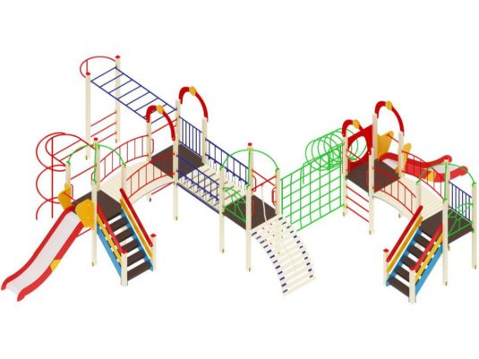 На фото Игровой комплекс ПДИ 2.46 из раздела Игровые комплексы 3-12 лет сайта производителя в Санкт-Петербурге - Dgorodki.ru