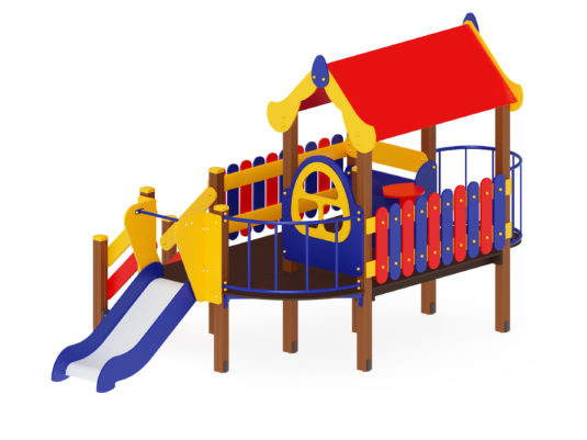На фото Игровой комплекс ПДИ 1.28 из раздела Игровые комплексы 2-7 лет сайта производителя в Санкт-Петербурге - Dgorodki.ru