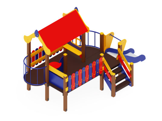 На фото Игровой комплекс ПДИ 1.28 из раздела Игровые комплексы 2-7 лет сайта производителя в Санкт-Петербурге - Dgorodki.ru