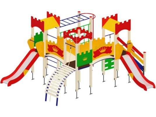 На фото Игровой комплекс ПДИ 2.70 из раздела Игровые комплексы 3-12 лет сайта производителя в Санкт-Петербурге - Dgorodki.ru