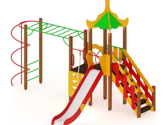 На фото Игровой комплекс ПДИ 2.74 из раздела Игровые комплексы 3-12 лет сайта производителя в Санкт-Петербурге - Dgorodki.ru