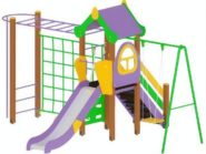 На фото Игровой комплекс ПДИ 2.73 - 3 из раздела Игровые комплексы 3-12 лет сайта производителя в Санкт-Петербурге - Dgorodki.ru