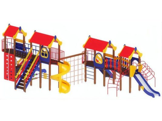 На фото Игровой комплекс ПДИ 2.76 из раздела Игровые комплексы 3-12 лет сайта производителя в Санкт-Петербурге - Dgorodki.ru