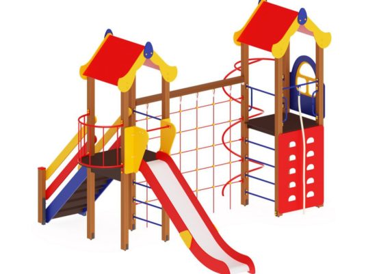 На фото Игровой комплекс ПДИ 2.761 из раздела Игровые комплексы 3-12 лет сайта производителя в Санкт-Петербурге - Dgorodki.ru