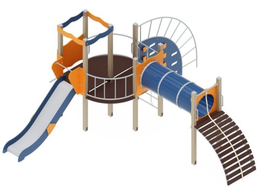На фото Игровой комплекс ПДИ 2.80 из раздела Игровые комплексы 3-12 лет сайта производителя в Санкт-Петербурге - Dgorodki.ru