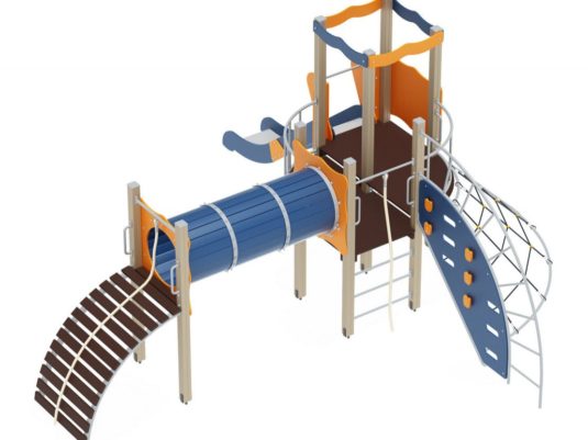 На фото Игровой комплекс ПДИ 2.80 из раздела Игровые комплексы 3-12 лет сайта производителя в Санкт-Петербурге - Dgorodki.ru