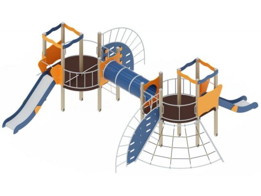 На фото Игровой комплекс ПДИ 2.81 из раздела Игровые комплексы 3-12 лет сайта производителя в Санкт-Петербурге - Dgorodki.ru