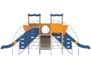 На фото Игровой комплекс ПДИ 2.81 - 3 из раздела Игровые комплексы 3-12 лет сайта производителя в Санкт-Петербурге - Dgorodki.ru